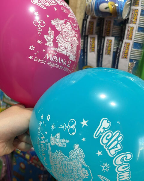 Globos latex Moana, paquete X 12 unidades
