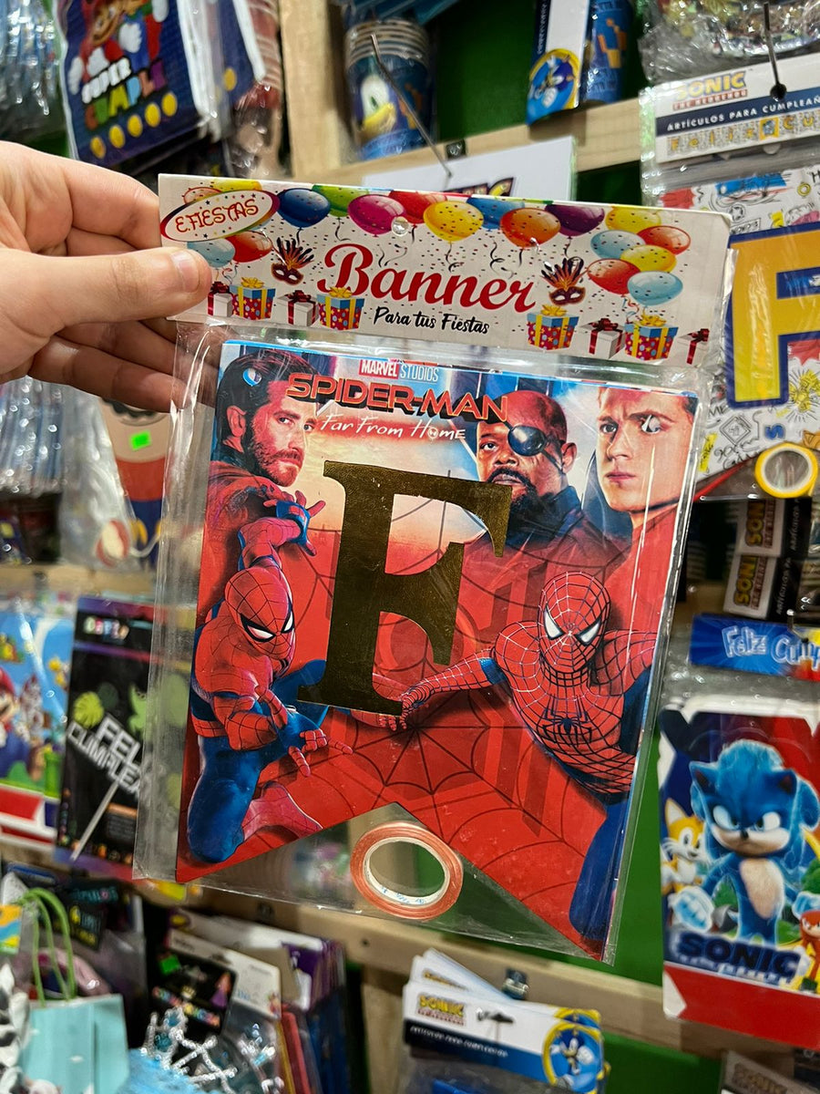 Banderin de feliz cumpleaños spiderman