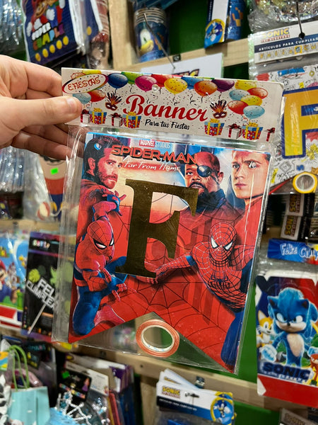 Banderin de feliz cumpleaños spiderman