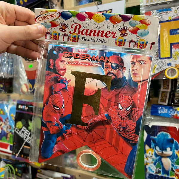 Banderin de feliz cumpleaños spiderman
