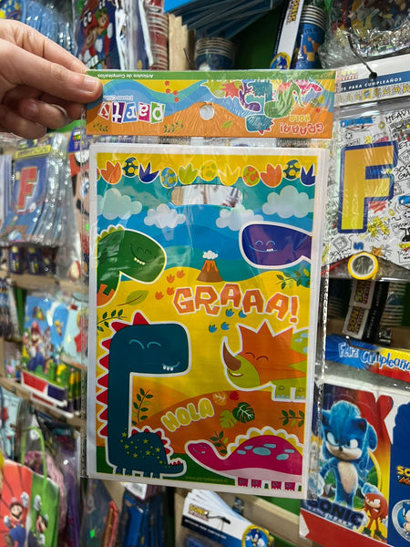 Bolsas de dulces plasticas Dinosaurios paquete X 6 unidades