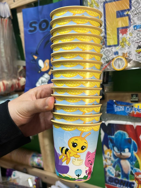 Vasos Abejita chiquitita paquete X 6 unidades
