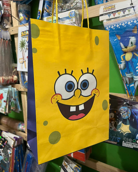 Bolsas de dulces papel bob esponja paquete x 6 unidades