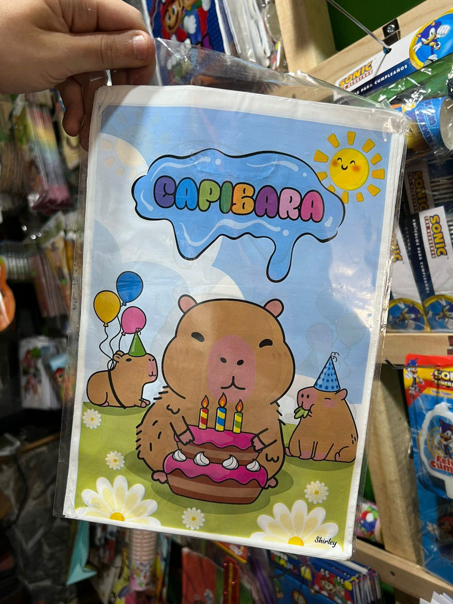 Bolsas de dulces plasticas Capibara paquete x 6 unidades