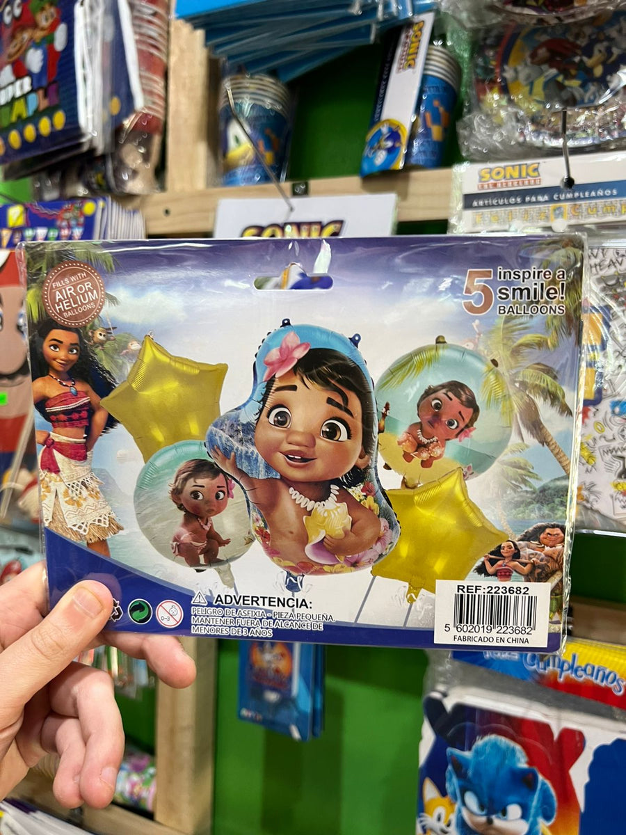 Set globos moana, 5 piezas
