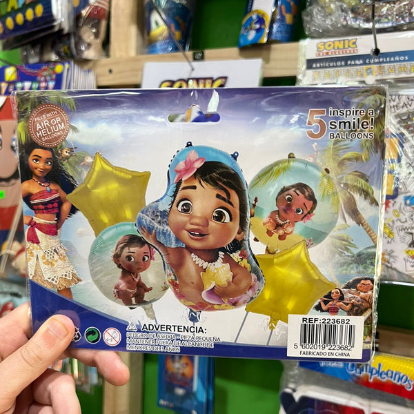 Set globos moana, 5 piezas