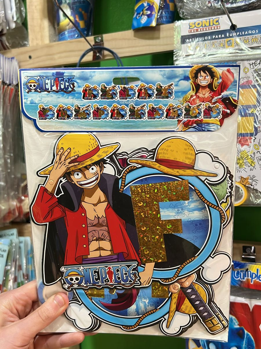 Banderin feliz cumpleaños One piece