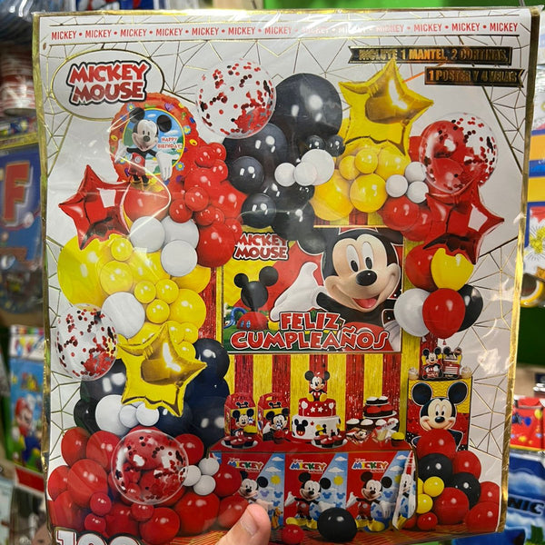 Set decoracion Mickey Mouse rojo