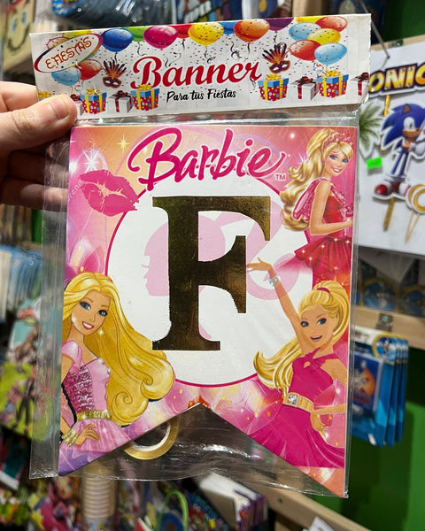 Banderin de feliz cumpleaños barbie