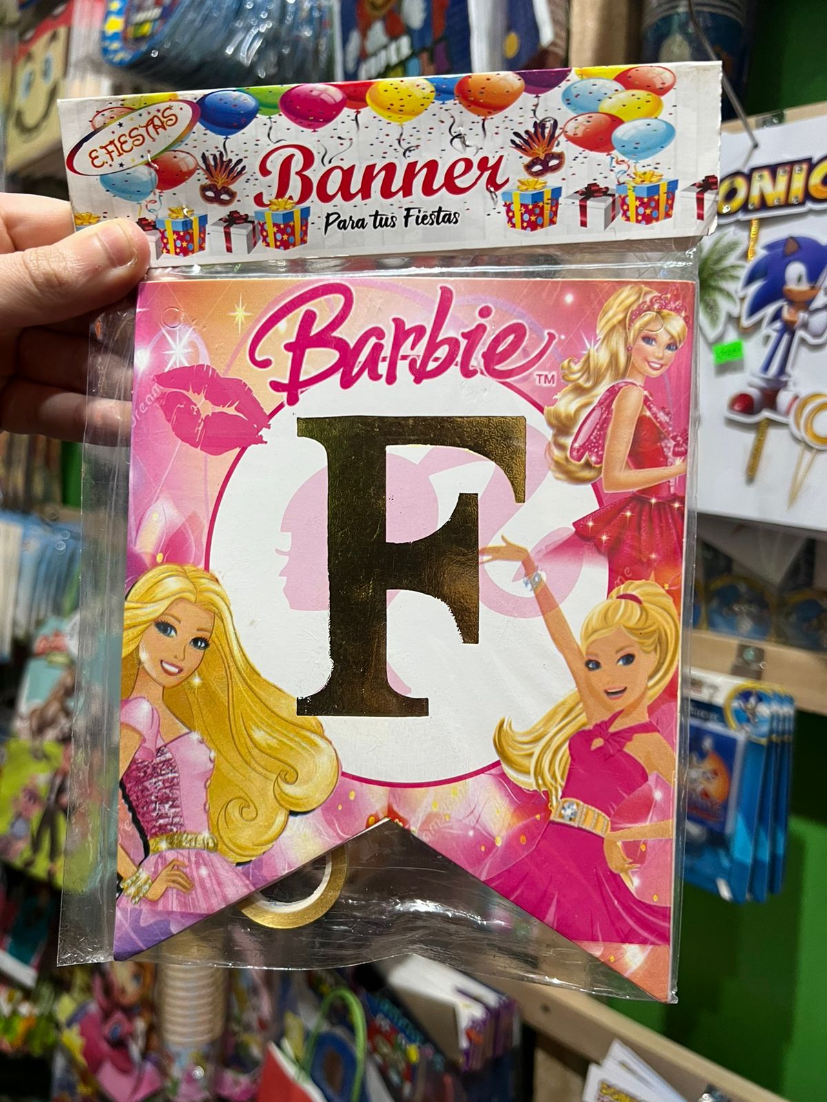 Banderin de feliz cumpleaños barbie