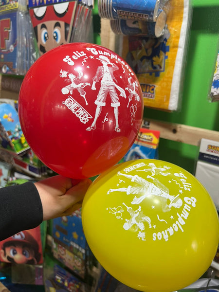 Globos latex One Piece, paquete X 12 unidades