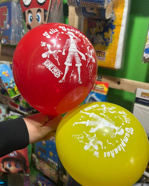 Globos latex One Piece, paquete X 12 unidades
