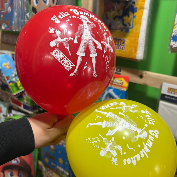 Globos latex One Piece, paquete X 12 unidades
