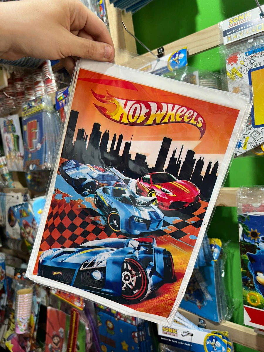 Bolsas de dulces plasticas Hot Wheels paquete x 6 unidades