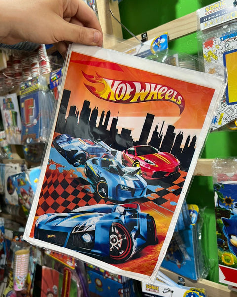 Bolsas de dulces plasticas Hot Wheels paquete x 6 unidades
