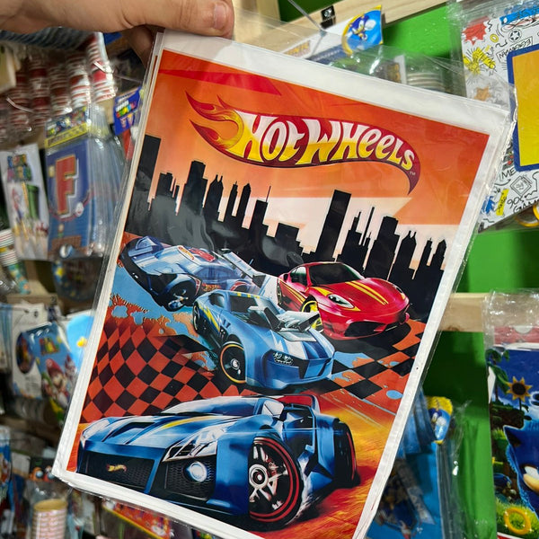 Bolsas de dulces plasticas Hot Wheels paquete x 6 unidades