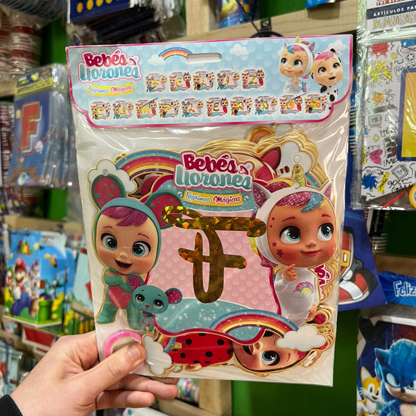Banderin de feliz cumpleaños bebes llorones