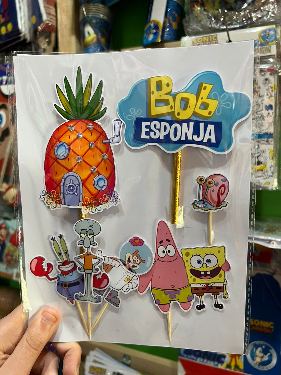 Topper para torta bob esponja