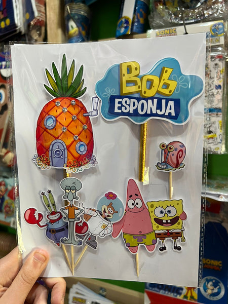 Topper para torta bob esponja