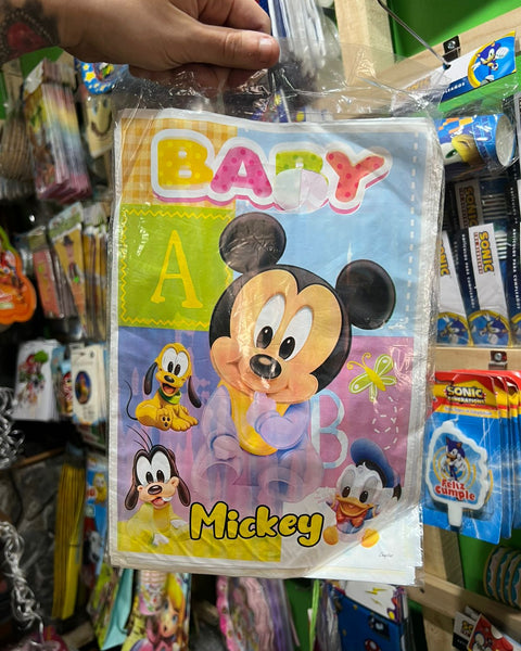Bolsas de dulces plasticas mickey mouse bebe paquete X 6 unidades