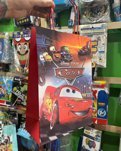 Bolsas de dulces papel cars/rayo mcqueen paquete x 6 unidades