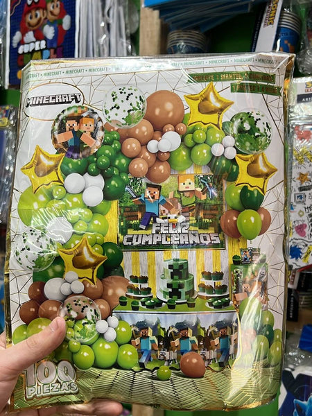 Set decoración cumpleaños minecraft