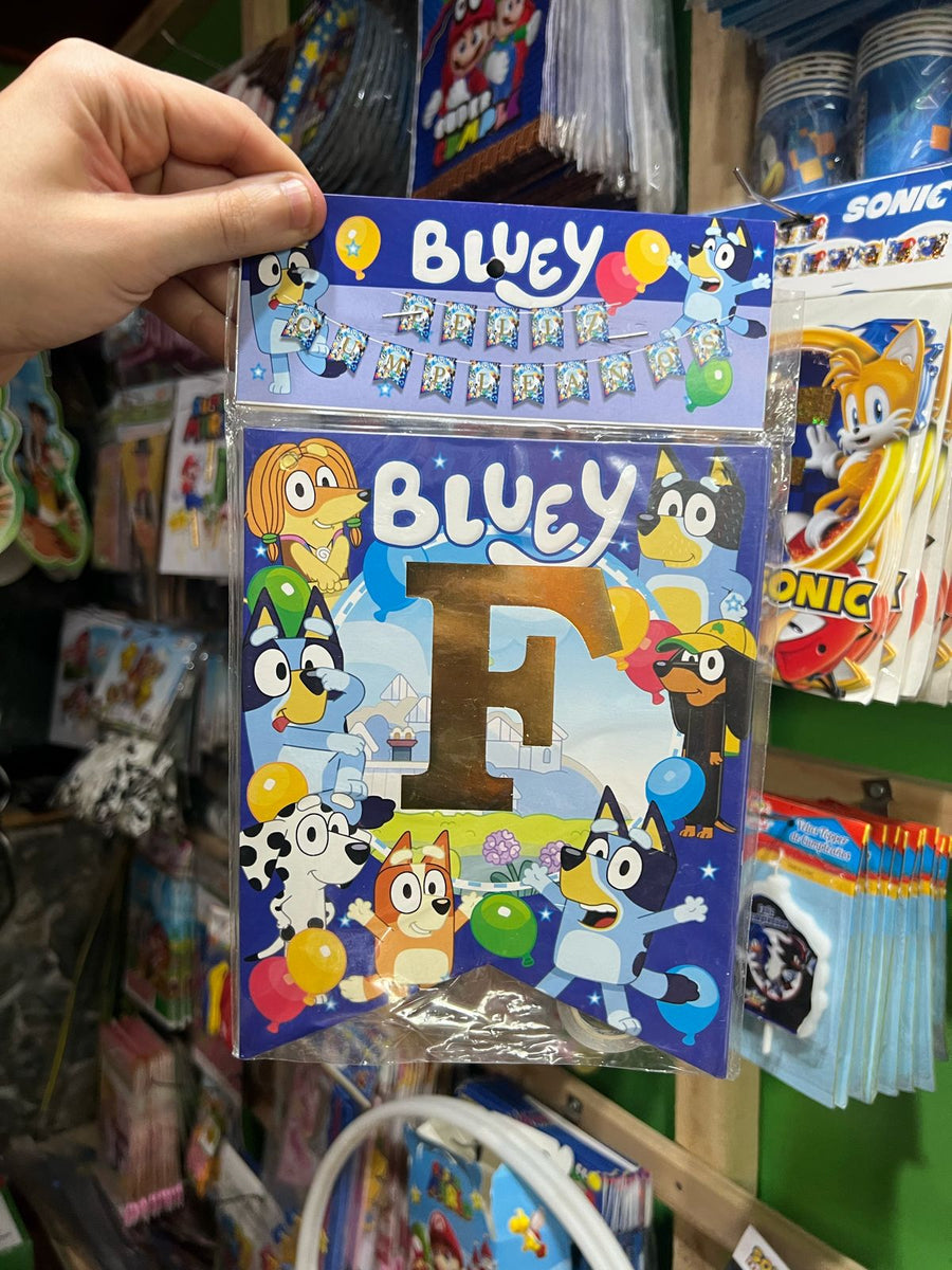 Banderin de feliz cumpleaños bluey