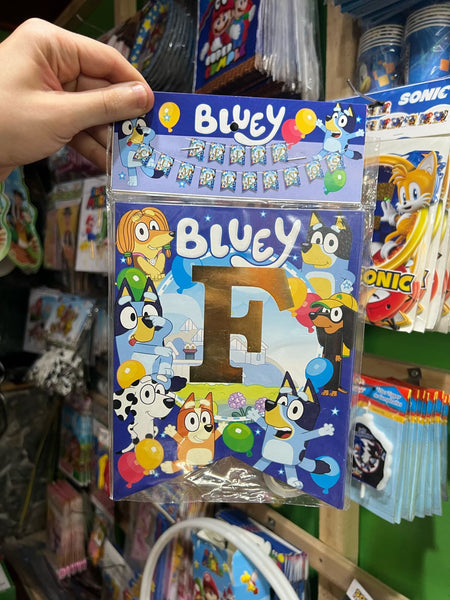 Banderin de feliz cumpleaños bluey