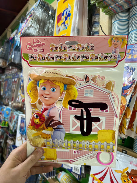 Banderin Feliz cumpleaños Granja de Zenon