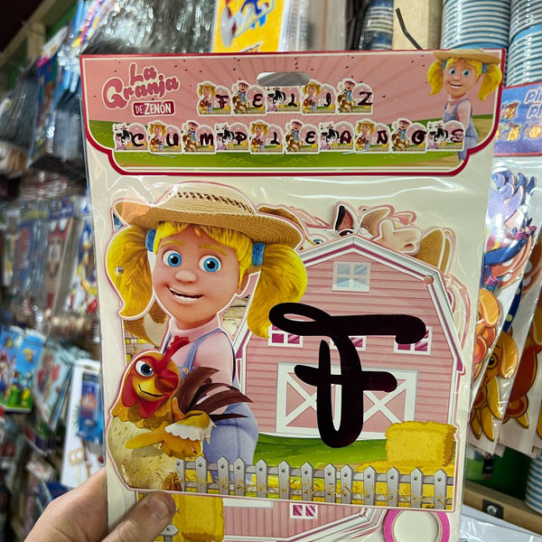 Banderin Feliz cumpleaños Granja de Zenon