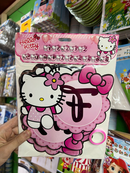 Banderin de Feliz cumpleaños Hello Kitty