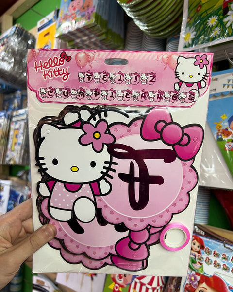 Banderin de Feliz cumpleaños Hello Kitty