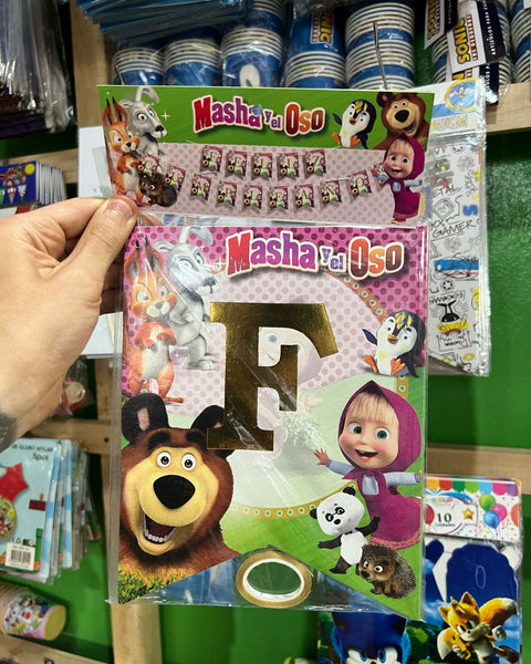 Banderin de cumpleaños Masha y el Oso