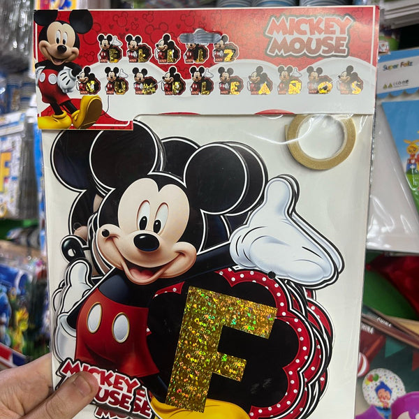 Banderin Feliz cumpleaños Mickey Mouse
