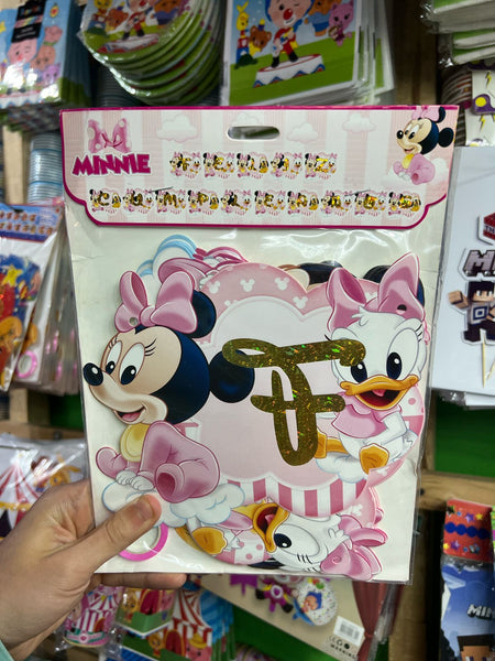 Banderin Feliz cumpleaños Minnie Bebe