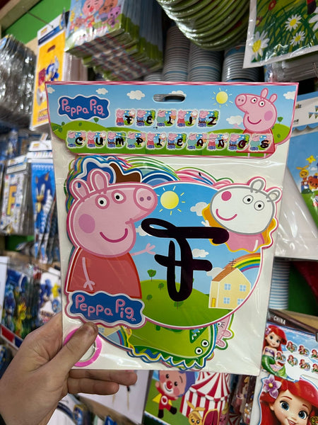 Banderin de Feliz cumpleaños Peppa Pig