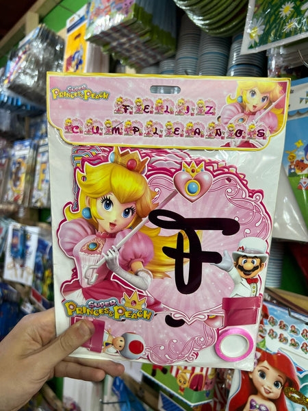 Banderin de Feliz cumpleaños Princesa Peach