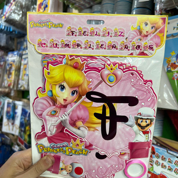 Banderin de Feliz cumpleaños Princesa Peach