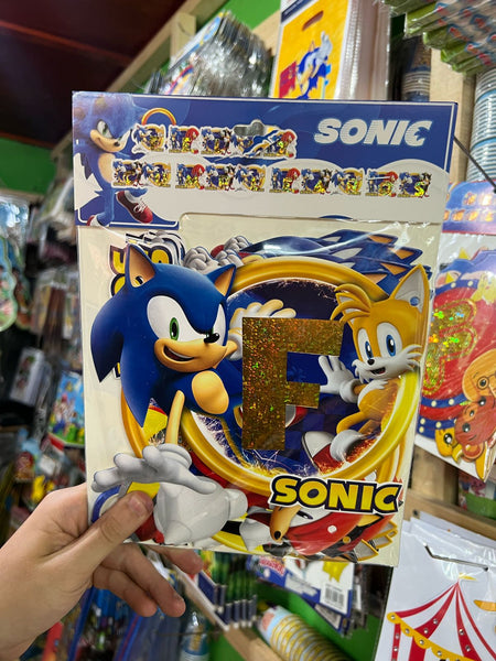 Banderin Feliz cumpleaños Sonic