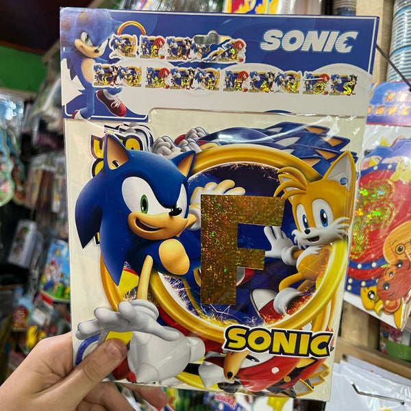 Banderin Feliz cumpleaños Sonic