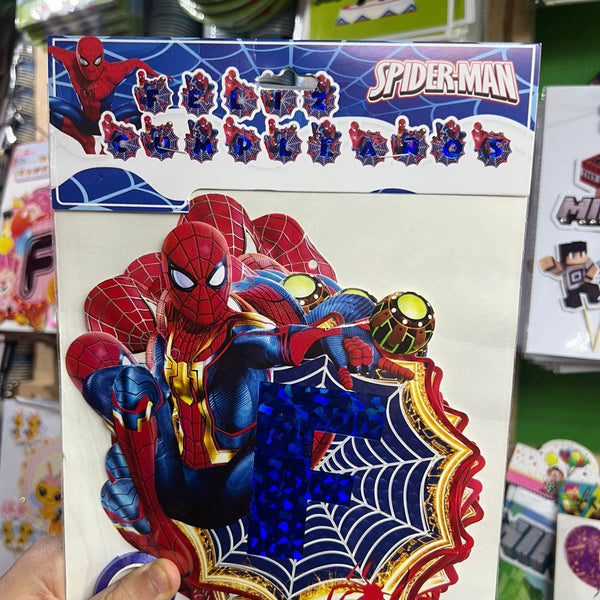 Banderin Feliz cumpleaños Spiderman