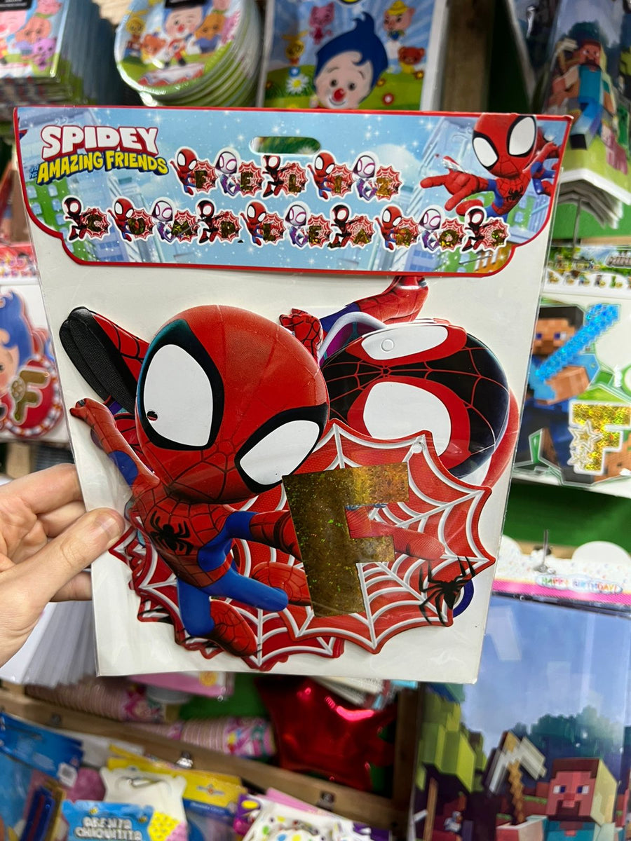 Banderin Feliz cumpleaños Spidey