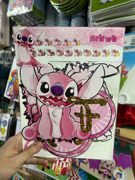 Banderin de feliz cumpleaños lilo y stich