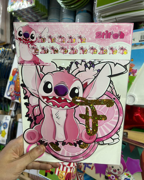 Banderin de feliz cumpleaños lilo y stich