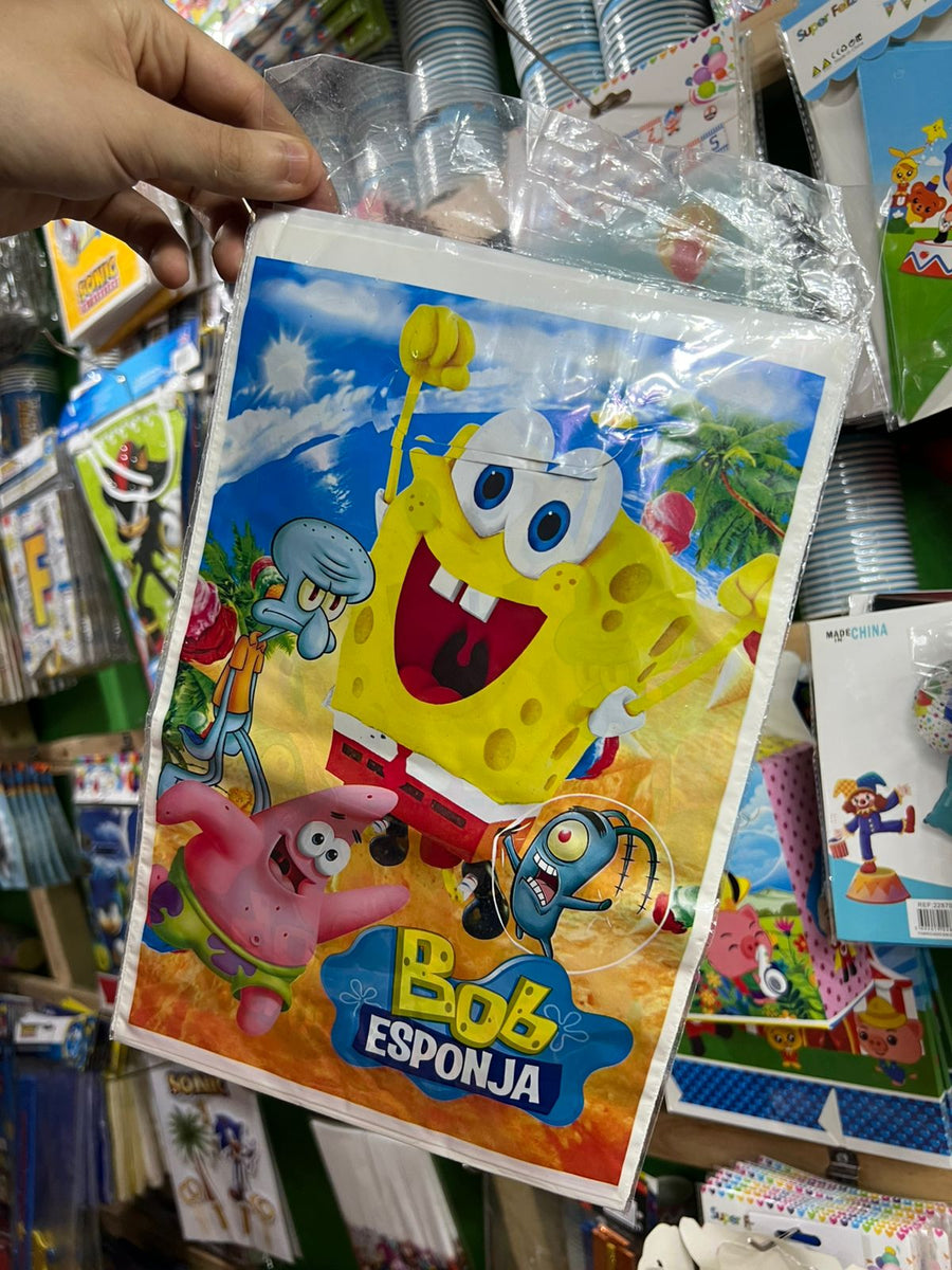 Bolsas de dulces plasticas bob esponja paquete X 6 unidades