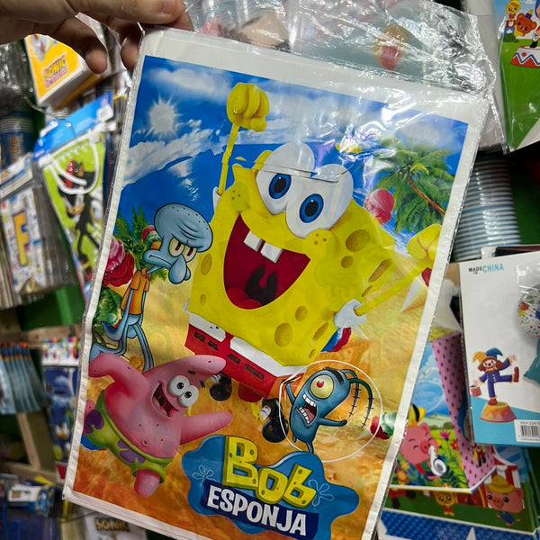 Bolsas de dulces plasticas bob esponja paquete X 6 unidades