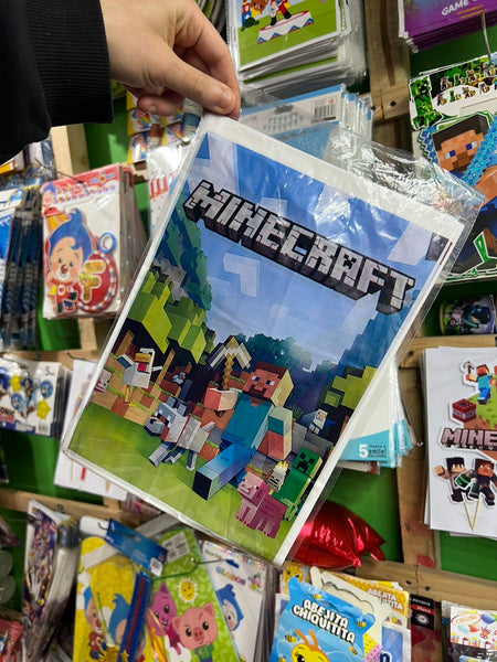 Bolsas de dulces plasticas Minecraft paquete x 6 unidades