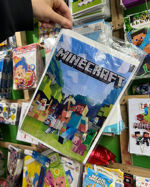 Bolsas de dulces plasticas Minecraft paquete x 6 unidades