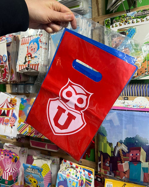 Bolsas de dulces plasticas Universidad de Chile paquete x 6 unidades