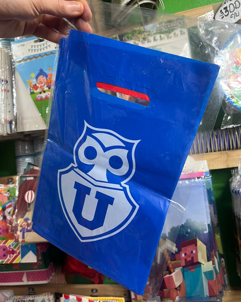 Bolsas de dulces plasticas Universidad de Chile paquete x 6 unidades